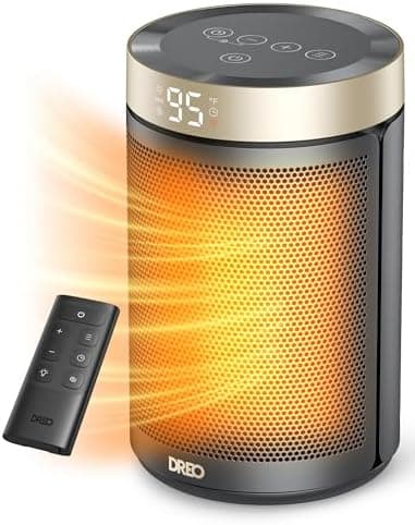 DREO Space Heater, Portable Electric Heaters for Indoor Use with Thermostat and Remote, 2024 Upgraded, Digital Display, 12H…