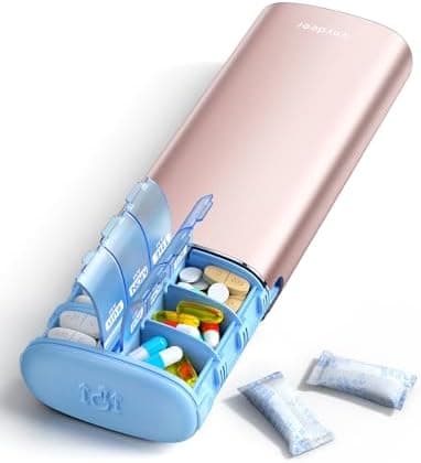 Vaydeer Metal 7 Day Pill Organizer 2 Times a Day – AM PM Weekly…