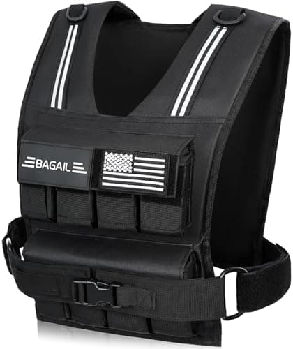 BAGAIL Weighted Vest Men, 20lb/30lb/40lb Adjustable Weight Vest for Woman with Removable Iron Weights, Women’s Rucking Vest for…