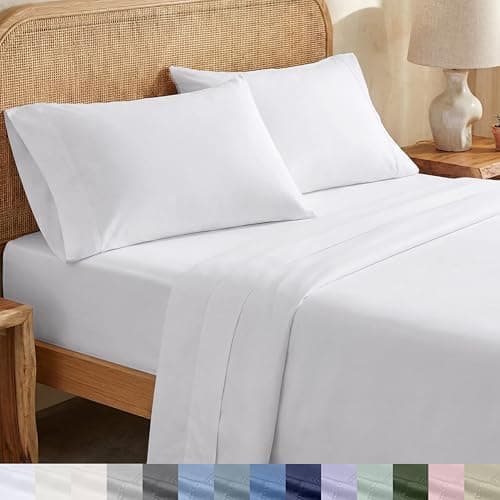 California Design Den King Size Sheets Set - Soft 100% Organic Cotton, Crisp Percale Sheets with Deep…