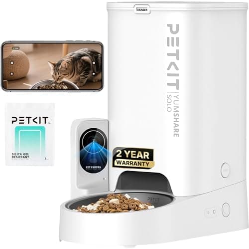 PETKIT Automatic Cat Feeder with Camera, 1080P HD Video with Night Vision, 2.4G WiFi Pet Feeder for Cat & Small Dog, 2-Way Audio…