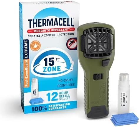 Thermacell Mosquito Portable Repeller; Includes 12-Hour Refill; 15 Foot Zone of Protection; Highly…