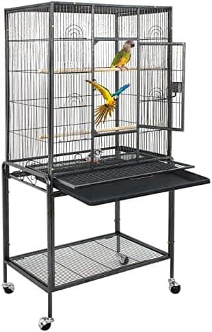ZENY 53-Inch Bird Flight Cage, Wrought Iron Standing Large with Rolling Stand for Cockatiels Pet Parrot Parakeet Lovebird Canary…