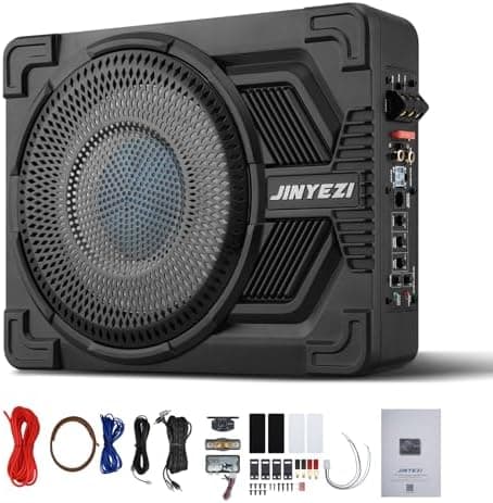10" 1200W Under Seat Subwoofers with Amp, Class D MOSFET Amp & Efficient Heat Dissipation Design, Independent Control for…