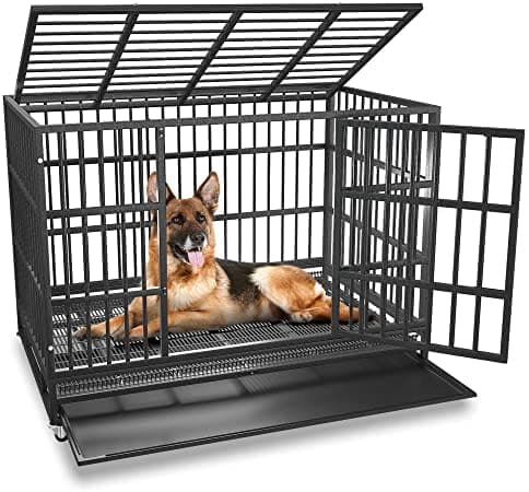 BOLDBONE 48 inch Heavy Duty Indestructible and Escape-Proof Dog Crate Cage Kennel for Large Dogs…