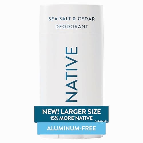 Native Aluminum Free Deodorant, Sea Salt & Cedar, Large Size Stick, 72 Hour Odor Control, for Women & Men, Contains Naturally…
