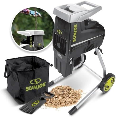 Sun Joe Corded Wood Chipper Shredder and Waste Shredding Machine with…