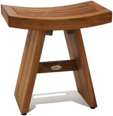 AquaTeak The Original 18" Asia Teak Shower Bench - Shower Stool for Bathroom - Durable Water Resistant Shower…