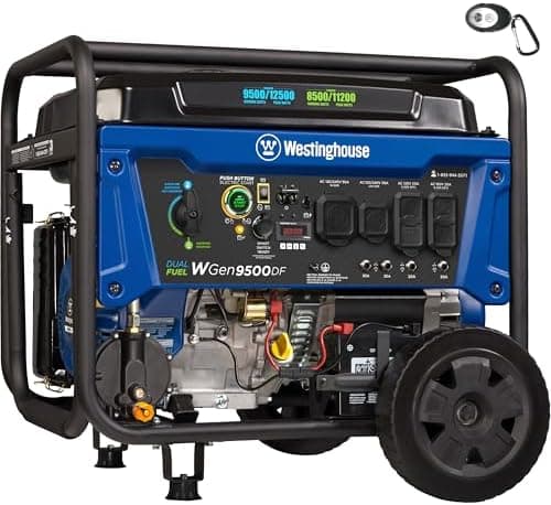 Westinghouse 12500 Watt Dual Fuel Home Backup Portable Generator, Remote Electric Start, Transfer…