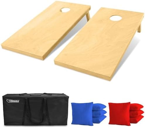 GoSports Solid Wood Premium Cornhole Sets - Choose 4 x 2 ft or 3 x 2 ft - Game Boards Include Set…