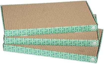 Kitty City XL Wide Corrugate Cat Scratchers 3 Pieces, Cat Scratching, Cat Scratch Pad, Door Clips, Furniture Protectors from Cat…