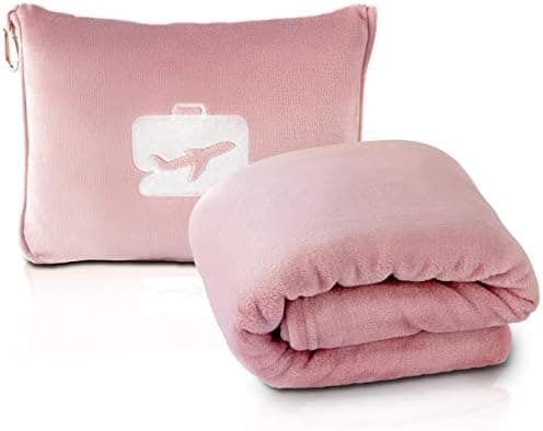 EverSnug Travel Blanket and Pillow - Premium Soft 2 in 1 Airplane Blanket with Soft Bag Pillowcase…