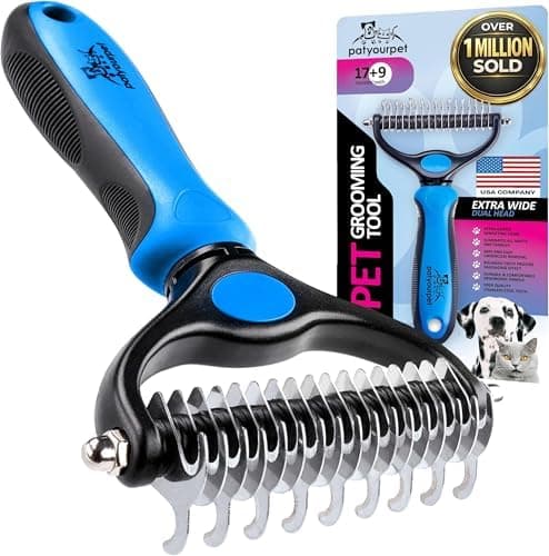 Pat Your Pet Deshedding Dog Brush For Shedding – Cat Brushes For Indoor Cats, Double-Sided Cat Brush Deshedding & Grooming Tool…