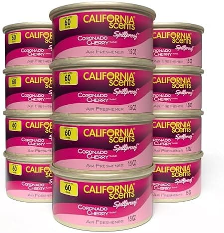 Can Air Freshener and Odor Neutralizer by California Scents, Set of 12 Spillproof Cans for Home and Car, Coronado Cherry, 1.5 Oz…