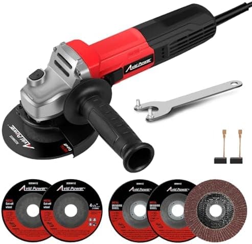 AVID POWER Angle Grinder, 7.5-Amp 4-1/2 inch Electric Grinder Power Tools with Grinding and Cutting Wheels, Flap Disc and…