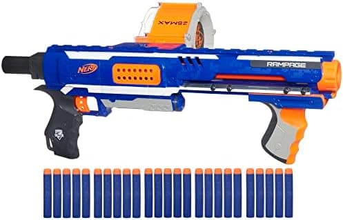 Nerf Rampage N-Strike Elite Toy Blaster with 25 Dart Drum Slam Fire for Kids, Teens, & Adults (Amazon Exclusive)