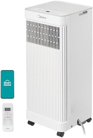 Midea 8,500 BTU ASHRAE (5,000 BTU SACC) Portable Air Conditioner, Smart Control, Cools up to 150 Sq. Ft., with Dehumidifier & Fan…