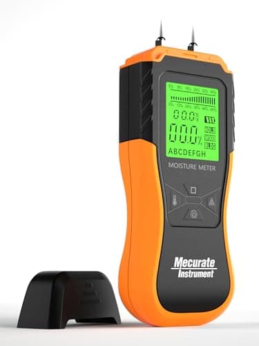 Mecurate Digital Pin Type Wood Moisture Meter with 3 Colored Indicators, Moisture Detector 2 Mode 8…
