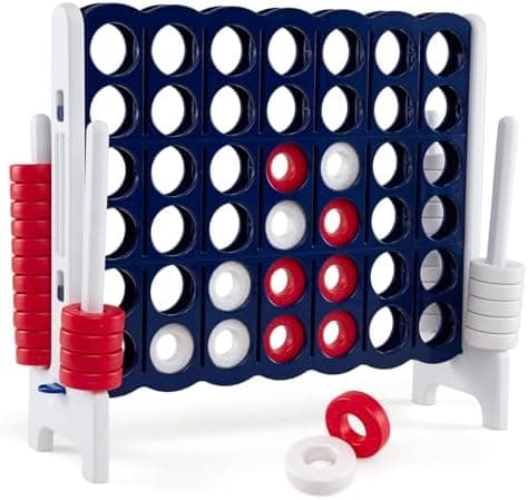 Costzon Giant 4-in-A-Row, Jumbo 4-to-Score Giant Game Set for Kids & Adults, Indoor Outdoor Yard Connect Game, 3.5FT Tall with 42…