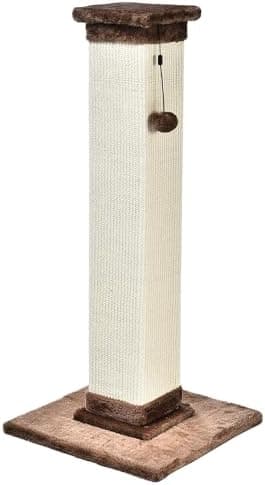 Amazon Basics Sturdy Cat Scratching Post for Indoor Cats & Kittens, Classic Single Post with Sisal…