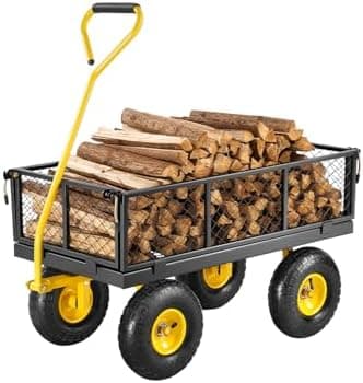 VEVOR 500 Lbs Steel Garden Cart, Heavy Duty Garden Wagon Cart…