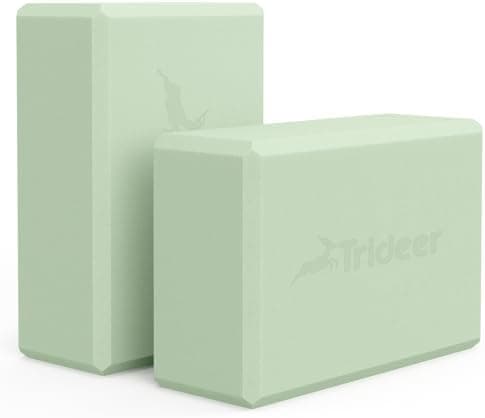 Trideer Yoga Blocks 2 Pack, Soft Non-Slip Foam Blocks with Beveled Edges for Alignment and Stretching in Yoga, Pilates, and Dance…