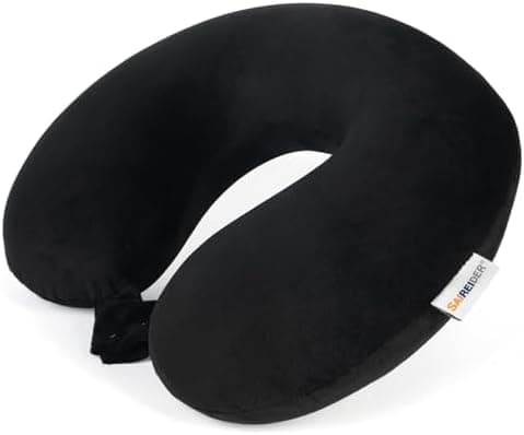 SAIREIDER Travel Pillow 100% Pure Memory Foam Travel Neck Pillow, Airplane Pillow for Traveling、Car、Home、Office，Washable…