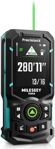 MiLESEEY S50 Green-Beam Laser Distance Measure - 400ft Laser Measure, P2P, Side-Laser Alignment, Rechargeable, 2.4" IPS Backlit…