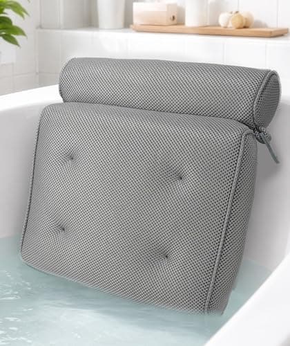 Everlasting Comfort Luxury Bath Pillows for Tub with Head and Neck Support - Non-Slip Bathtub Pillow with Suction Cups…