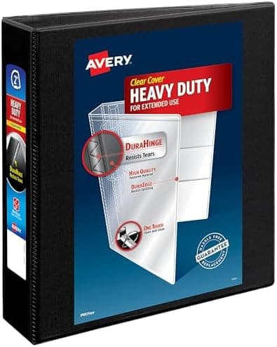 Avery Heavy-Duty View 3 Ring Binder, 2" One Touch Slant Rings, 530-Sheet Capacity, 2.8 Inch Wide Spine, Great for Home, School…