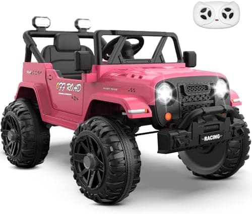 ARBELI 12V Ride On Truck Car with Remote Control, Kids Electric Vehicles with Bluetooth Music, Horn, 3 Speeds, 4 LED Lights, Soft…