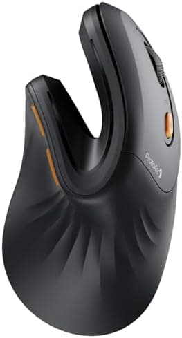 ProtoArc Ergonomic Mouse, EM11 NL Bluetooth Rechargeable Wireless Vertical Mouse, 3 Multi-Device Connectivity…