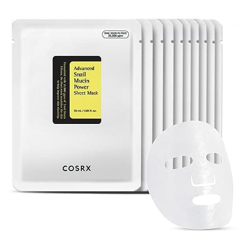 COSRX Snail Mucin Sheet Mask 10 EA with Snail Mucin Serum, Hydrating Face Sheet Masks for Dry & Sensitive…