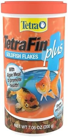 TetraFin Plus Goldfish Flakes Balanced Diet With Algae To Promote Health, 7.06 oz