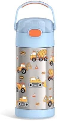 THERMOS FUNTAINER Water Bottle with Straw - 12 Ounce - Kids Stainless Steel Vacuum Insulated Water…
