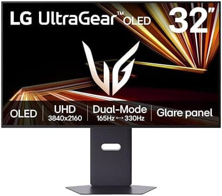 LG 32GX850A-B 32" UltraGear 4K UHD (3840 x 2160) Glossy OLED Gaming Monitor, Dual-Mode 165Hz/330Hz, 0.03ms, G-SYNC, FreeSync…