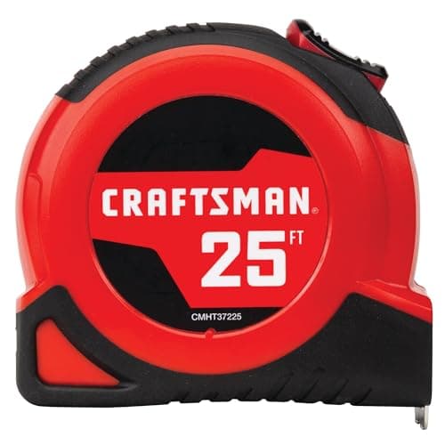 CRAFTSMAN 25-Ft Tape Measure with Fraction Markings, Retractable…