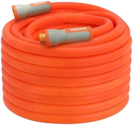 YAMATIC Heavy Duty Garden Hose 5/8 in x 75 ft with Swivel Fitting, Super Flexible Water Hose, All-weather, Lightweight, Burst 600…