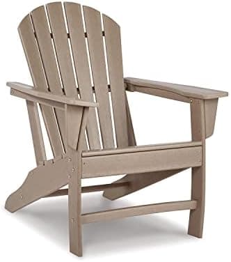 Signature Design by Ashley Sundown Treasure Outdoor Patio HDPE Adirondack Chair, Light Brown