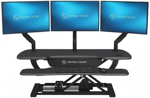 VERSADESK PowerPro 40 Inch Electric Standing Desk Converter – Push-Button Height Adjustable Sit to Stand Desk Riser for Triple…