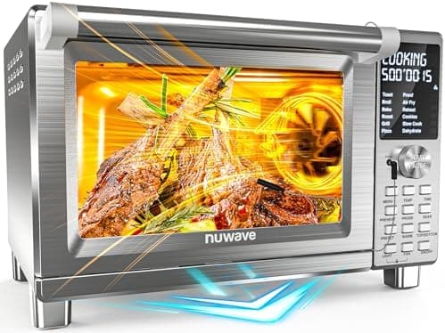 Nuwave Bravo XL Pro Air Fryer Toaster Oven with Grill Combo, 2025 New Ultra-Fast Convection System, 35%…