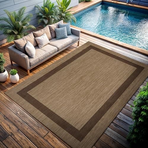 CAMILSON Outdoor Rug 8x10 - Modern Outside Rugs for Patios Porches Waterproof Durable Washable Non-Shedding, Easy-to-Clean Indoor…