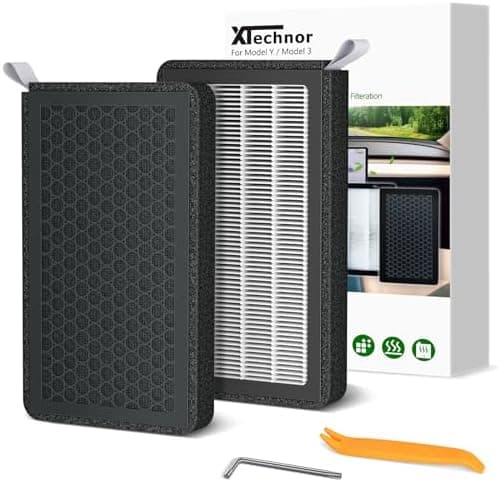 HEPA Air Filter for Model Y Model 3 2016-2026, 2 Pack Cabin Air Filter with Activated Carbon for 2024/2025/2026 Juniper Highland…