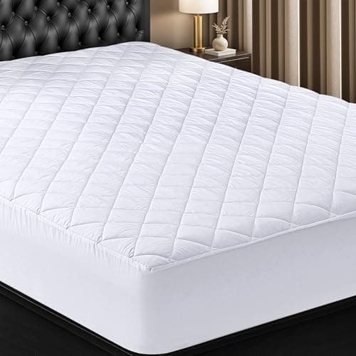 Quilted Fitted Mattress Pad, Queen Mattress Protector Topper with…