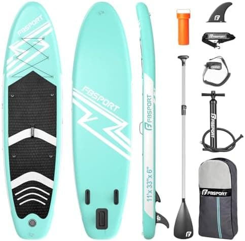 FBSPORT 11' Premium Stand Up Paddle Board, Yoga Board with SUP Accessories & Carry Bag | Wide Stance, Surf Control, Non-Slip…