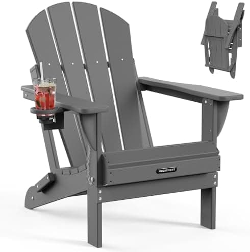 MUCHENGHY Folding Adirondack Chairs, Patio Chairs, Lawn Chairs, Outdoor Chair, Adirondack Chair Plastic, Fire Pit, Weather…