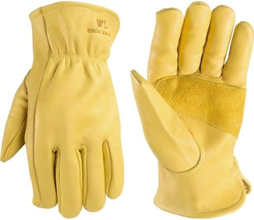 Wells Lamont Leather Work Gloves for Men – Grain Cowhide, Reinforced Palm – Ideal for Construction…