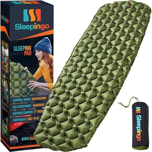 Sleepingo Ultralight Sleeping Mat - Inflatable & Compact Camping Air Mattress for Backpacking, Hiking- New
