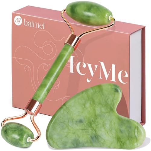 BAIMEI IcyMe Gua Sha & Jade Roller Set, Cooling Face Roller & Guasha Tool for Face Depuffing, Facial Sculpting & Jawline…