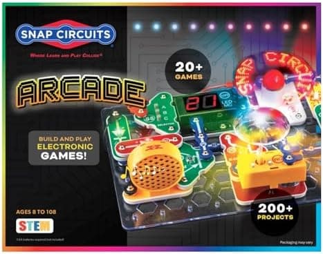 Snap Circuits “Arcade”, Electronics Exploration Kit, Stem Activities for Ages 8+, Full Color Project Manual…